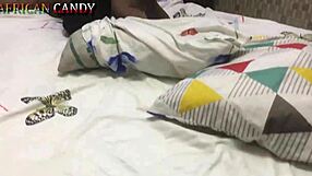 Massive black ass bounces hard while riding a thick black cock in homemade action.