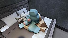 Rough cowgirl ride with hot demon's monster cock in Roblox