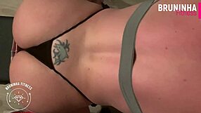 Fitness slut Ruiva continues her hardcore gym session