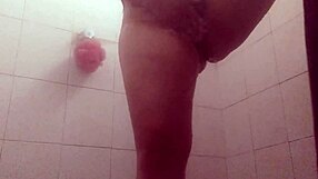 curvy secretary caught cleaning cum from her pussy in the shower