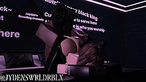 Roblox雪白ファンに黒デカチンでぶち込みファック