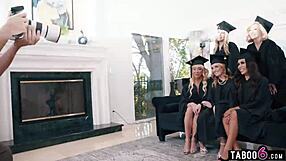 Man, milfs graduation party got crazy with a reverse gangbang outta nowhere!