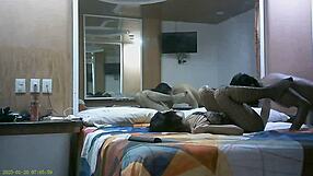 Latina babe bent over in bathroom gets fucked by stepsister