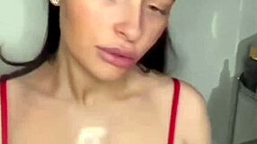 Horny british slut enjoys solo dildo play.