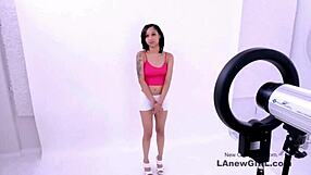 Tiny Brunette Model Gets Fucked And Swallows Cum In Modeling Audition!