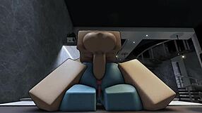 Rough cowgirl ride with hot demon's monster cock in Roblox