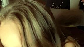 slut sucks dildo and plays with pussy