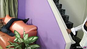 OMG! Tanned cougar step-mom seduces step-son for taboo monster cock fuck