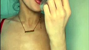 Horny british slut enjoys solo dildo play.