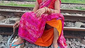 Bhabhi in the village fucks her lover boy outdoors in the field.