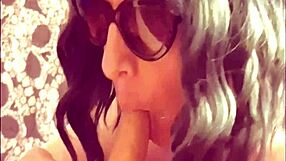 she loves my uncut cock so much, giving blowjob all day long