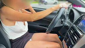 My naughty wife flashed her breasts and teased a gas station attendant. Her public display was daring.