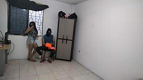 hot wife gropes big natural tits alone at home