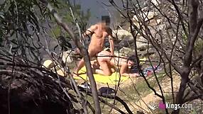 outdoor fun noa bangs a guy she dates next to the lake