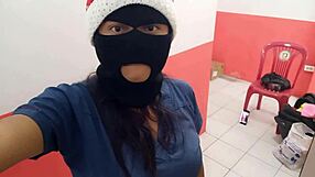 Horny Nurse Shows Ass in Hospital Corridor on Christmas Eve!