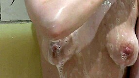 beautiful cute naked girl assol takes bath in bathroom