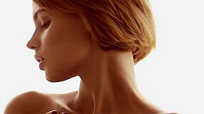 perfect brunette teen striptease session