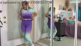 Hey, watch this sexy milf try gym outfits for her curvy body in a hot workout haul!
