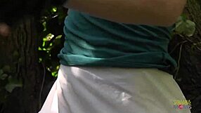 i climbed the tree to finger my squirting pussy outdoors