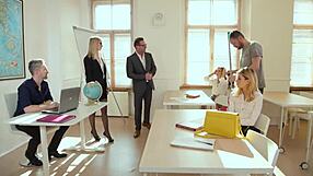 after class, horny teens tiffany and rose have an orgy