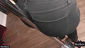 Sinn Sage strips and shows tits