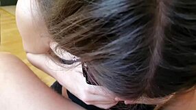 real teen fitness model gives deepthroat blowjob to manager