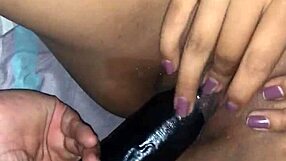 Latin Girl Gets Double Penetration with Big Dildo and Monster Cock POV