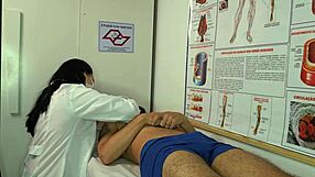 Latina Nurse Excited By Patient's Erection