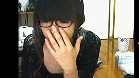 Japanese Shemale Stroking Hard in Solo Masturbation Session