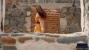 Natural Brunette Milf Babe Willa Prescott Outdoor Striptease