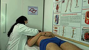 Latina Nurse Excited By Patient's Erection