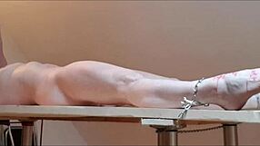 Tied Slave Masturbated On Desk With Candles Humiliation Blowjob