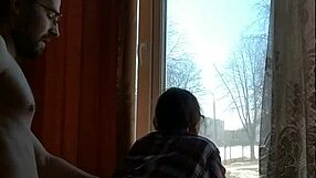 helga bosk takes risks by the window with people walking by