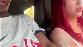 Eyes on road while deepthroating big cock for cum in mouth