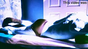 sped up stretching on floor with roller and briefs for winter relief