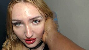 Kitty Marie gives a homemade interracial handjob to a big black cock