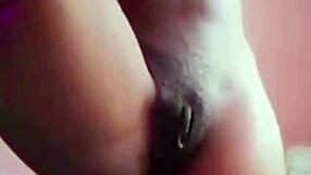 Ebony slut rips lingerie while playing with herself