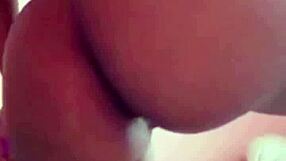 Ebony slut rips lingerie while playing with herself