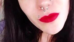 Backstage of hot brunette