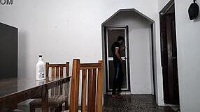 Stepfather watches stepdaughter shake ass in bathroom