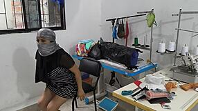 indian seamstress masturbates deliciously in workshop