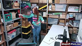 Busty Shoplifter Feels the Pain from Officer’s Cock