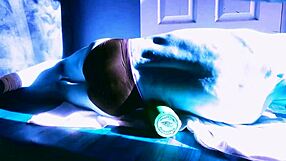 sped up stretching on floor with roller and briefs for winter relief