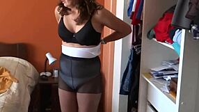 Curvy MILF flaunts huge natural tits, intense masturbation