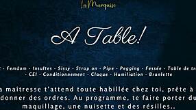 A table - French audio femdom milking table sissy cei