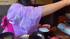 Sakura enjoys hot springs with nacchi babe