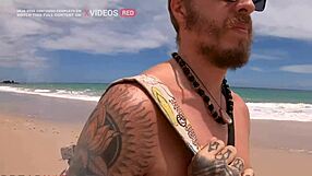 sexo em praia de nudismo na paraiba with alemaohub. stunning brazilian brunette rides and bends over for doggystyle on the beach.