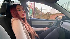 Italian Long Hair Milf Enjoys Smoking Fetish Session In Car With European Charm