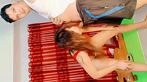 young petite girl licks pussy then gets her ass fucked hard in pov for first time