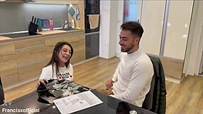 Watch this brunette slut get her ass fucked hard by the real estate agent!